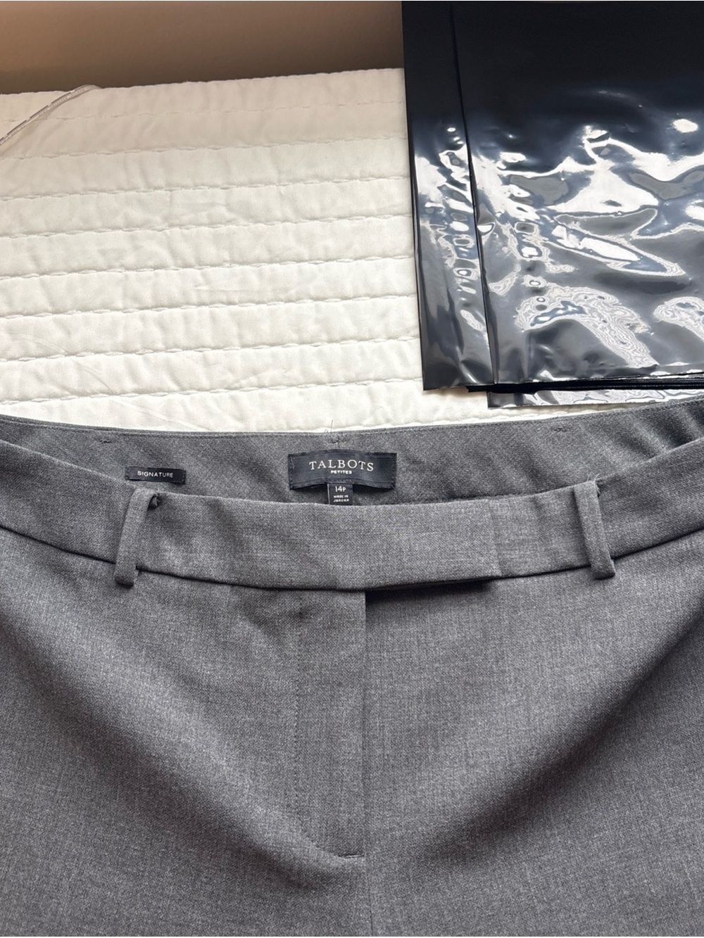 Talbots Straight-Leg Dress Pants in Gray